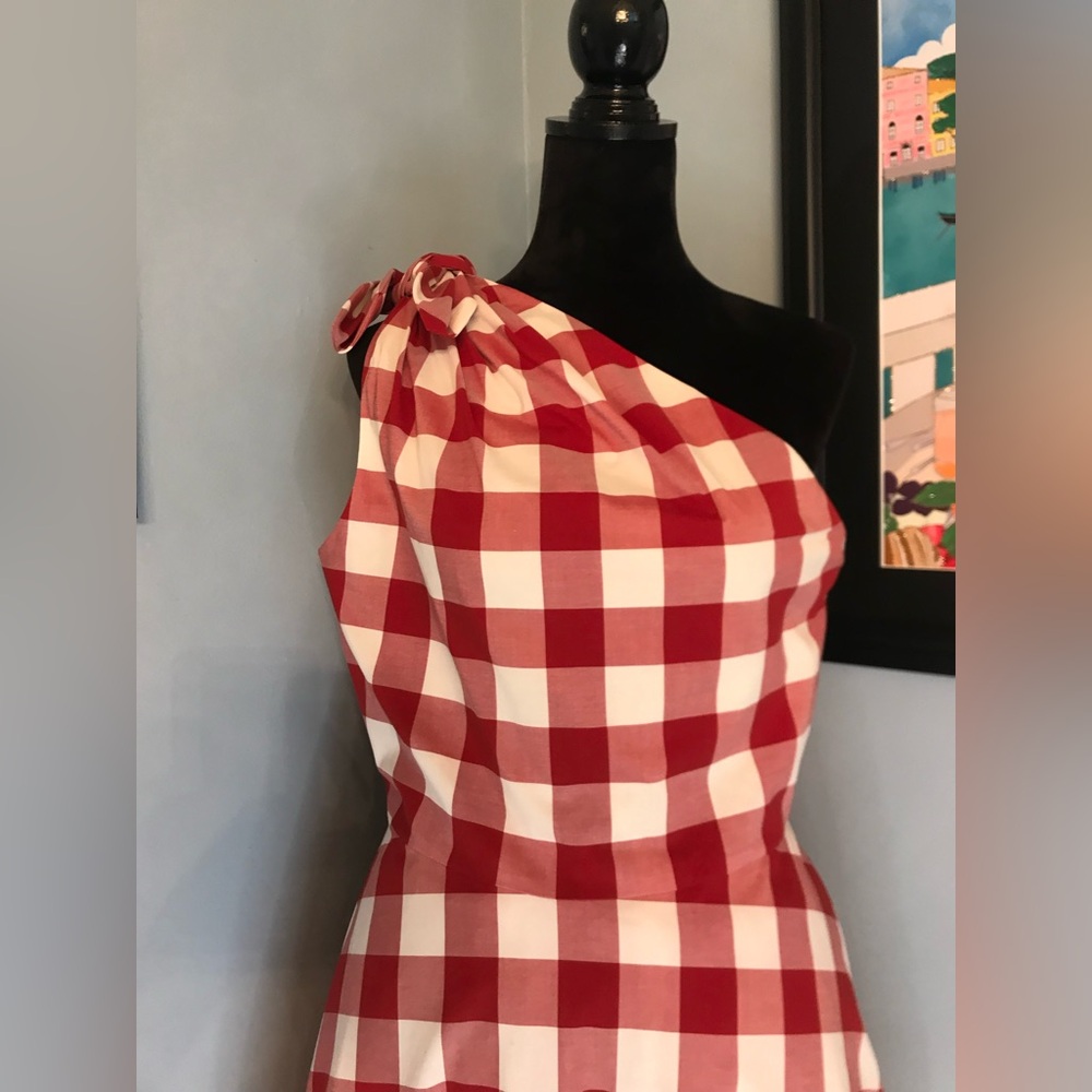Kate Spade New York NWT Red and White Gingham Lava Falls Midi Dress Sz 14 - Picture 7 of 15
